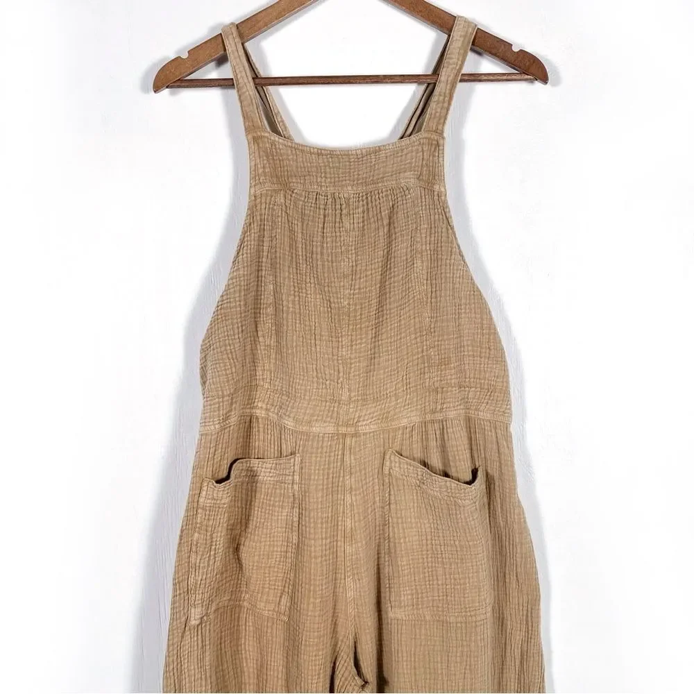 Free People Cyprus Ave Overalls Golden Brown Women's S - Picture 4 of 8